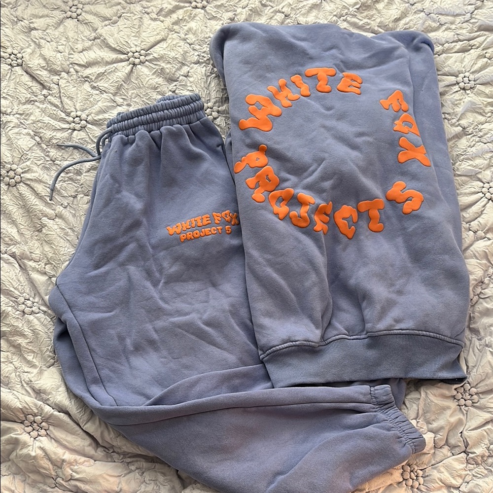 Blue Joggers with Elastic Waistband and Graphic Design